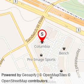 Columbia on Sandwich West Parkway, Lasalle Ontario - location map