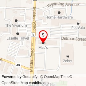 Mac's on Delmar Street, Lasalle Ontario - location map
