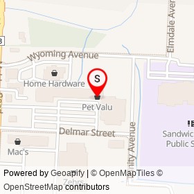 Pet Valu on Delmar Street, Lasalle Ontario - location map