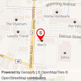 Subway on Delmar Street, Lasalle Ontario - location map