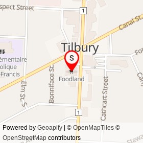 Foodland on Queen Street South, Tilbury Ontario - location map