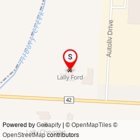 Lally Ford on County Road 42, Tilbury Ontario - location map