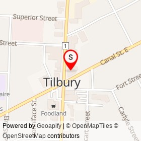 CIBC on Queen Street North, Tilbury Ontario - location map