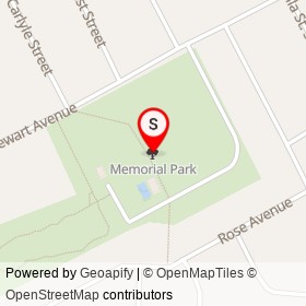 Memorial Park on , Tilbury Ontario - location map