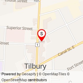 Flapjacks on Young Street, Tilbury Ontario - location map