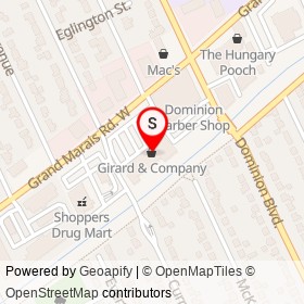 Girard & Company on Curry Avenue, Windsor Ontario - location map