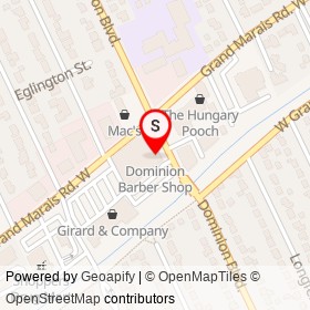 Dominion Barber Shop on Dominion Boulevard, Windsor Ontario - location map