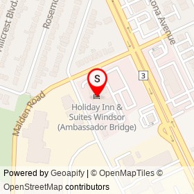Holiday Inn & Suites Windsor (Ambassador Bridge) on Ambassador Drive, Windsor Ontario - location map