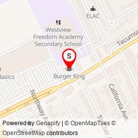 Burger King on Tecumseh Road West, Windsor Ontario - location map