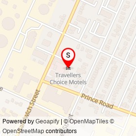 Travellers Choice Motels on Sandwich Street, Windsor Ontario - location map