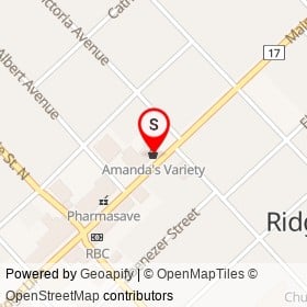 Amanda's Variety on Main Street, Ridgetown Ontario - location map