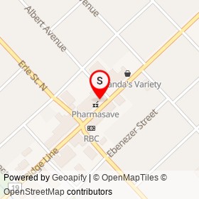 Ya Ya's Pizzeria on Main Street, Ridgetown Ontario - location map