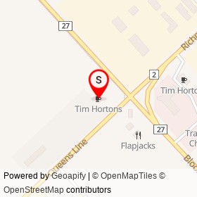 Tim Hortons on Queens Line, Chatham Ontario - location map
