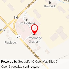 Travelodge Chatham on Bloomfield Road, Chatham Ontario - location map