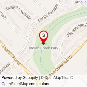 Indian Creek Park on , Chatham Ontario - location map