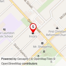 Frick's on Sunnyside Avenue, Chatham Ontario - location map