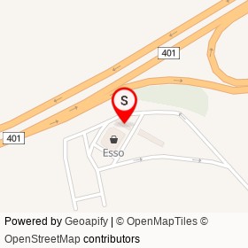 Esso on Highway 401, London Ontario - location map