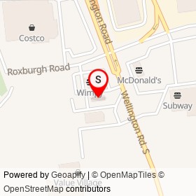 Arby's on Wellington Road South, London Ontario - location map