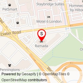 Ramada on Exeter Road, London Ontario - location map