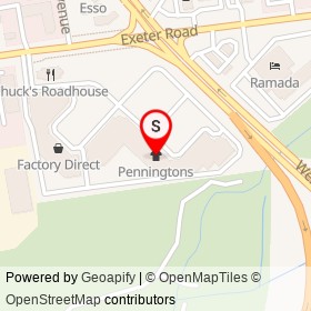 Penningtons on Wellington Road, London Ontario - location map
