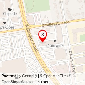 Jack Astor's on Wellington Road, London Ontario - location map