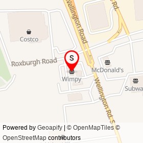 Wimpy on Roxburgh Road, London Ontario - location map