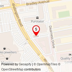 Boston Pizza on Wellington Road, London Ontario - location map