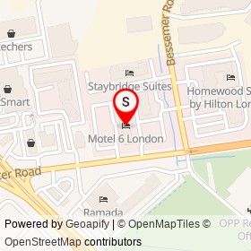 Motel 6 London on Exeter Road, London Ontario - location map