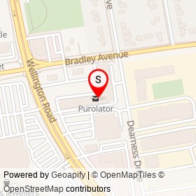 Babylon Pizza & Shawarma on Dearness Drive, London Ontario - location map