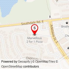Marvellous 2 for 1 Pizza on Southdale Road East, London Ontario - location map