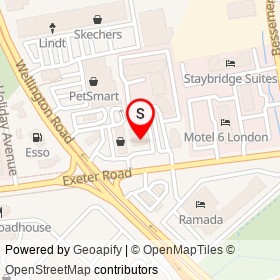 Southside Grill on Exeter Road, London Ontario - location map