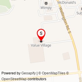 Value Village on Dingman Drive, London Ontario - location map