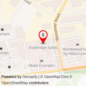Staybridge Suites on Bessemer Road, London Ontario - location map