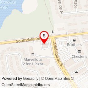 Esso on Southdale Road East, London Ontario - location map