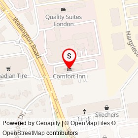 Comfort Inn on Wellington Road, London Ontario - location map