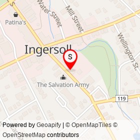 TD Canada Trust on Thames Street South, Ingersoll Ontario - location map