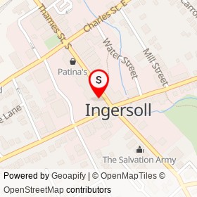 Campbell's on Thames Street South, Ingersoll Ontario - location map
