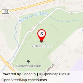 Victoria Park on , Ingersoll Ontario - location map