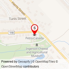 Petro-Canada on Canterbury Street, Ingersoll Ontario - location map