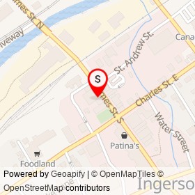 NAPA Auto Parts on Thames Street South, Ingersoll Ontario - location map