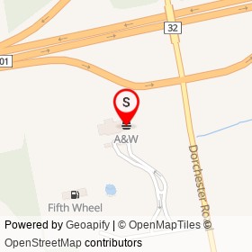 A&W on Dorchester Road, Thames Centre Ontario - location map