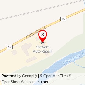Stewart Auto Repair on Catherine Street, Dorchester Ontario - location map