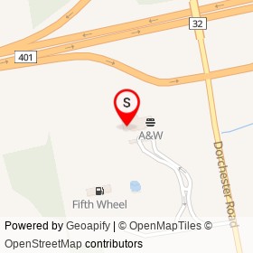 Tim Hortons on Highway 401, Dorchester Ontario - location map