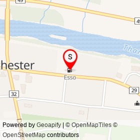 Esso on Hamilton Road, Dorchester Ontario - location map