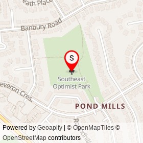 Southeast Optimist Park on , London Ontario - location map