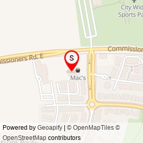 Chef's Wok on Commissioners Road East, London Ontario - location map