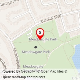 Meadowgate Splashpad on Darnley Boulevard, London Ontario - location map