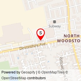 Mac's on Devonshire Avenue, Woodstock Ontario - location map