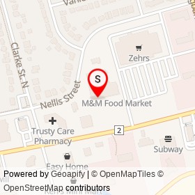 Shoppers Drug Mart on Dundas Street, Woodstock Ontario - location map