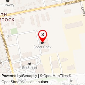 Sport Chek on Montclair Drive, Woodstock Ontario - location map
